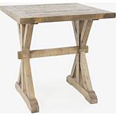 Carlyle Crossing End Table in Distressed Light Brown Pine